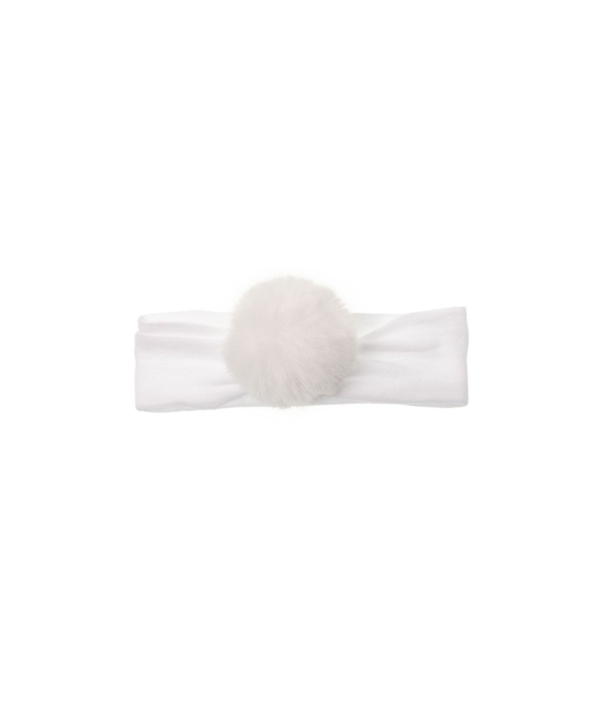 Bandeau avec pompon blanche