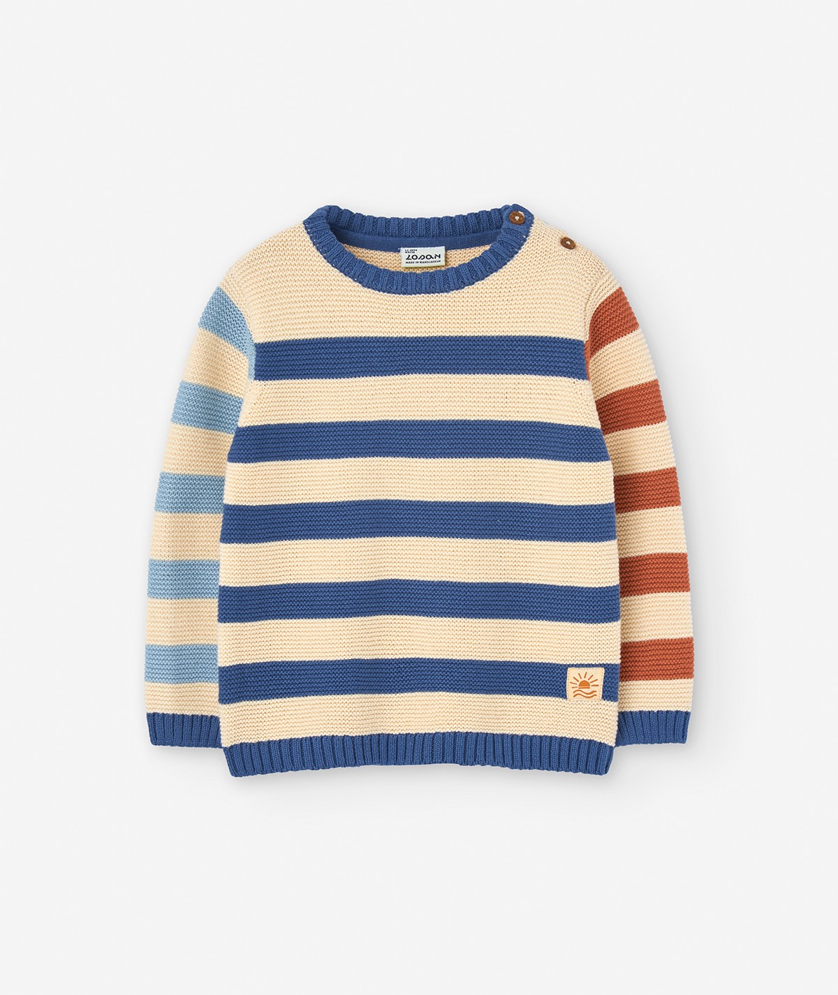 Sweatshirt beige rayé