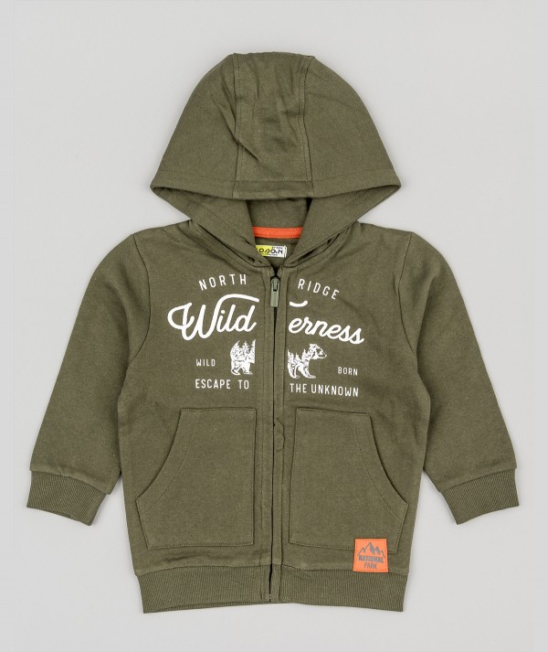 Veste en polaire vert foncé