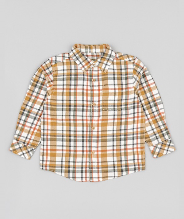 Chemise en carreaux marron