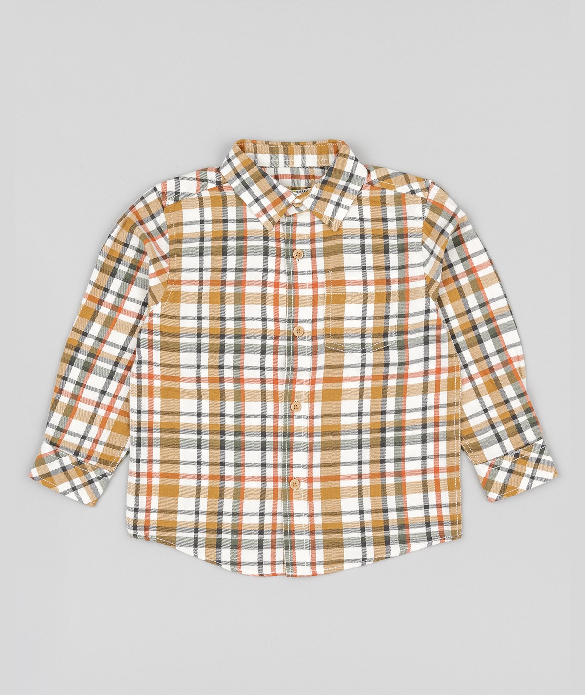 Chemise en carreaux marron