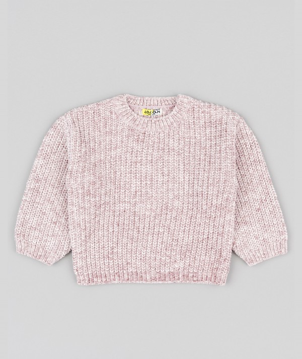 Pull en tricot rose