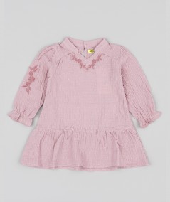 Robe coton rose clair